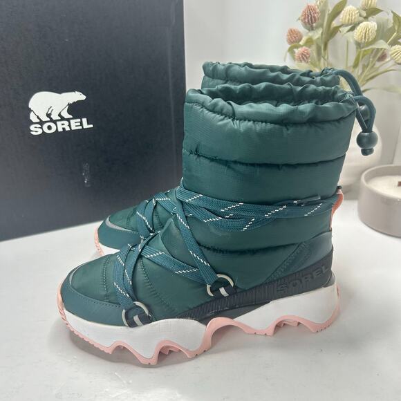 Sorel Kinetic Impact NXT Boots Waterproof Midnight Teal/Vintage Pink Women's 8 - Picture 3 of 10